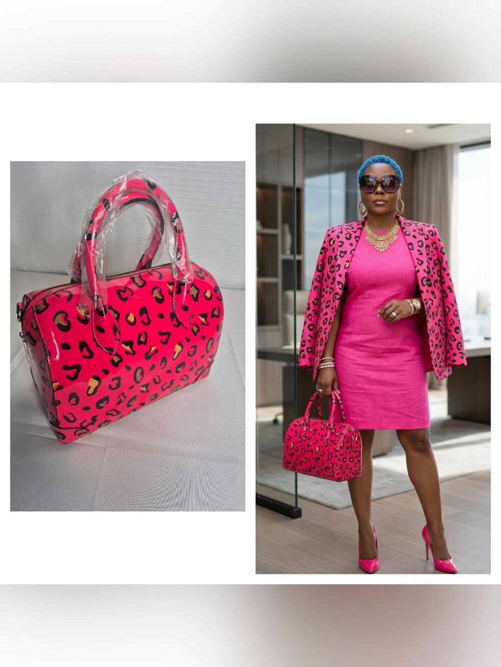 Leopard Print Vegan Leather Boston Bag & Wallet ♥️♥️♥️